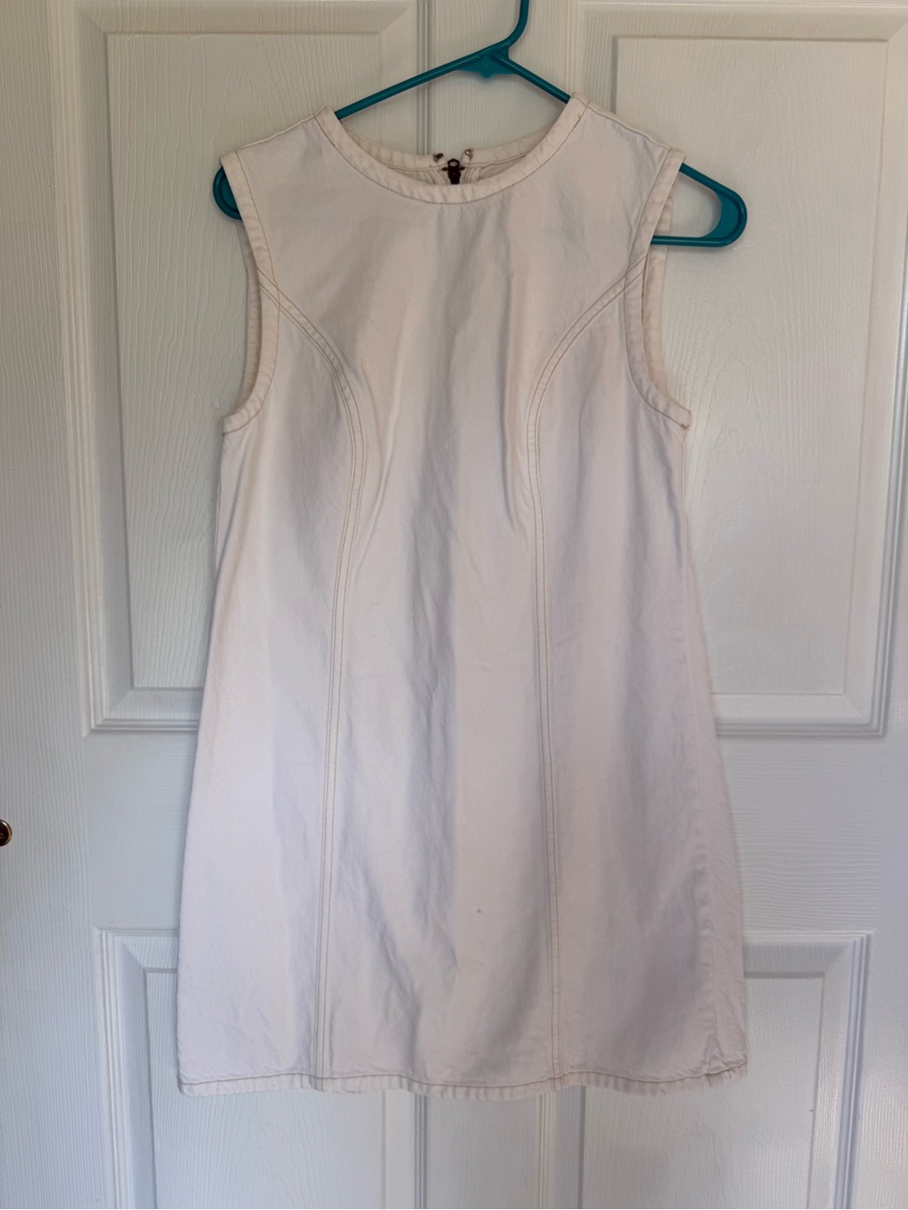 New Abercrombie & Fitch Sleeveless White Mini Denim Dress